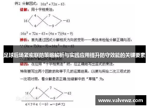 足球后场紧密联防策略解析与实践应用提升防守效能的关键要素